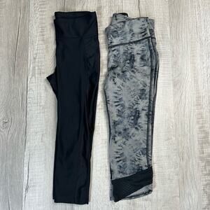 Under Armour Yoga Pant Set of 2 WMNS XS Pull On Stretchy Gym Workout Black Gray